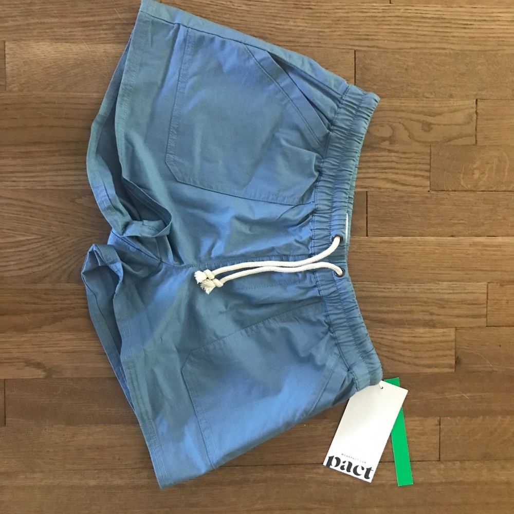 Pact organic cotton drawstring shorts NWT